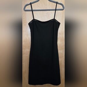 90s Vintage Versus Versace Black Dress With Black Crystals